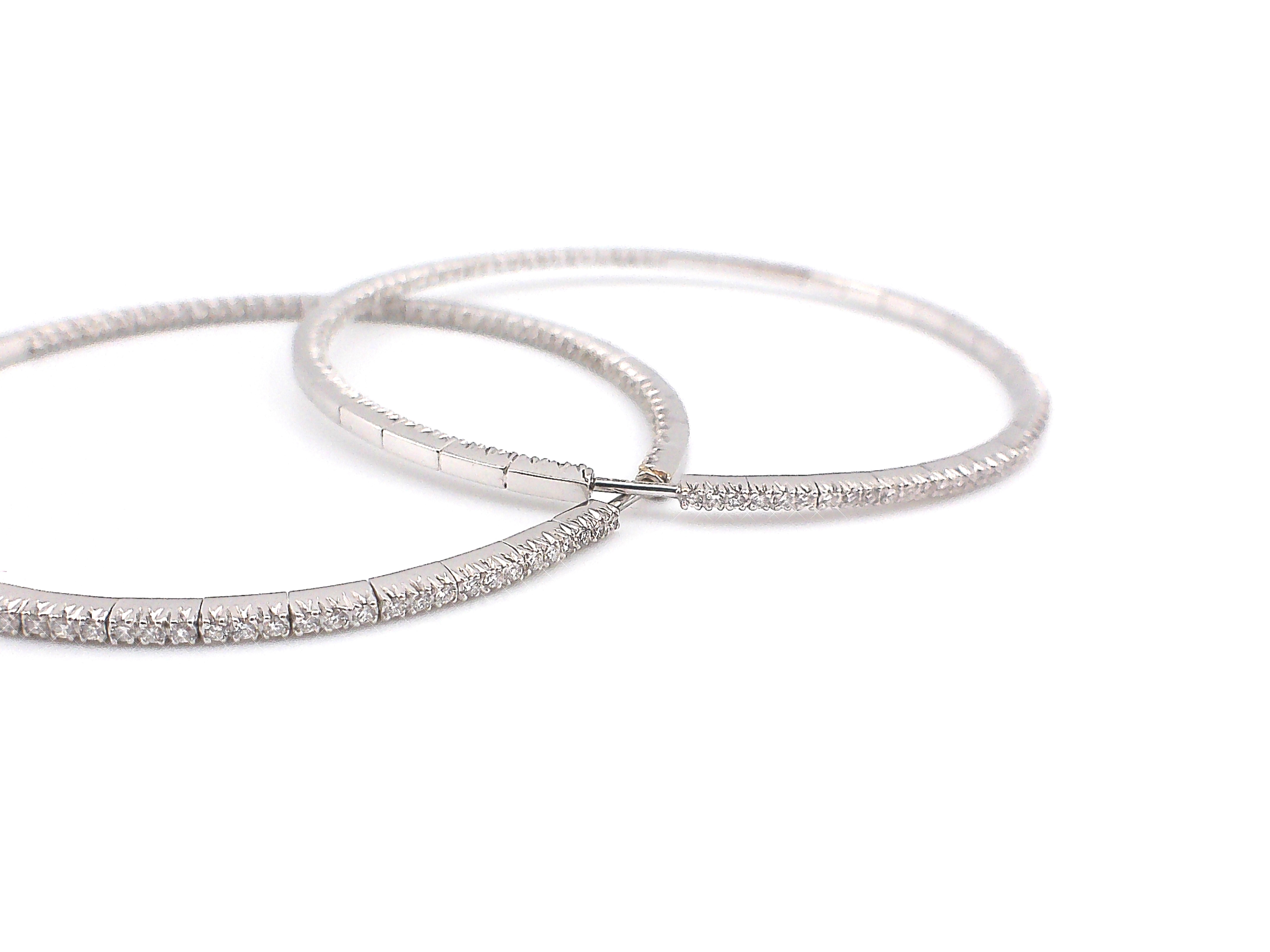 18 kt Weißgold und Diamant-Ohrringe (Brillantschliff) im Angebot