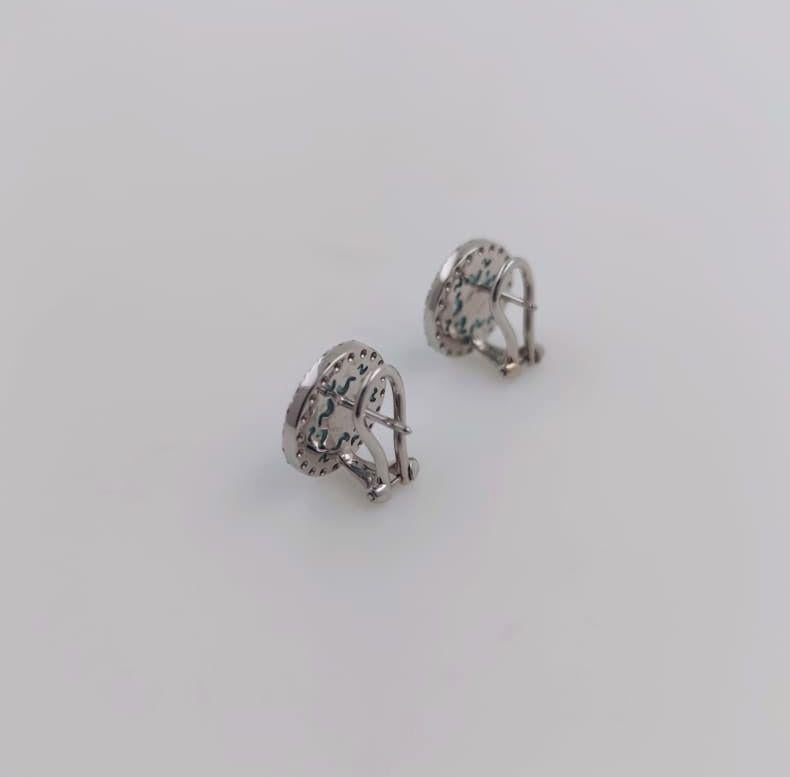 Orecchini con diamanti bianchi tripletta in turchese e cristallo di rocca en Nuevo estado para la venta en Valenza, IT