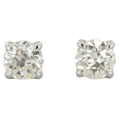 Orecchini con diamanti taglio antico europeo carati 2.21 certificato GIA