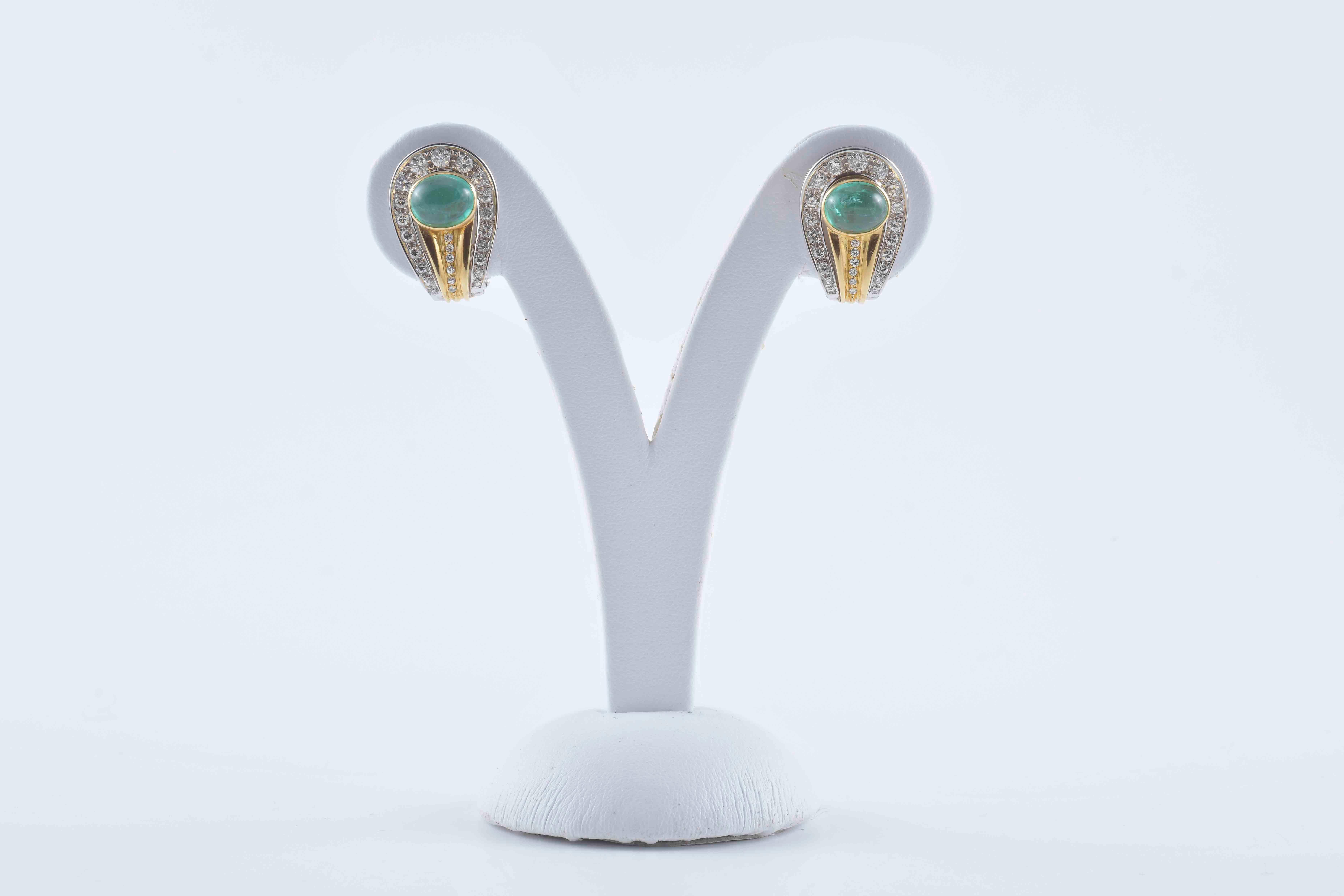 Uomo Orecchini con Smeraldi e Diamanti in vendita