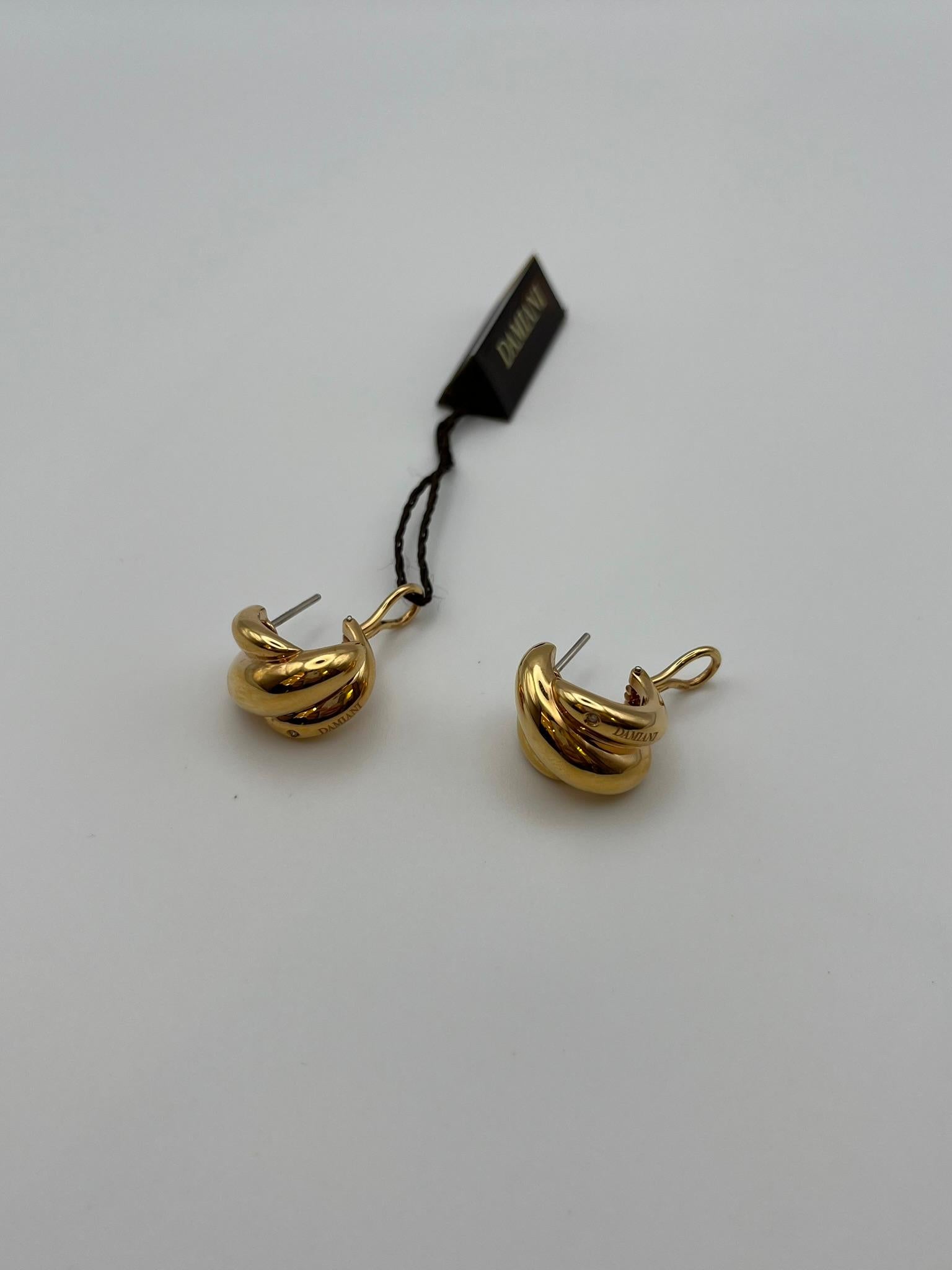 Orecchini Damiani gomitolo in oro 18 kt. con diamanti - Iconico design italiano In condizioni Nuovo in vendita a Abano Terme, IT