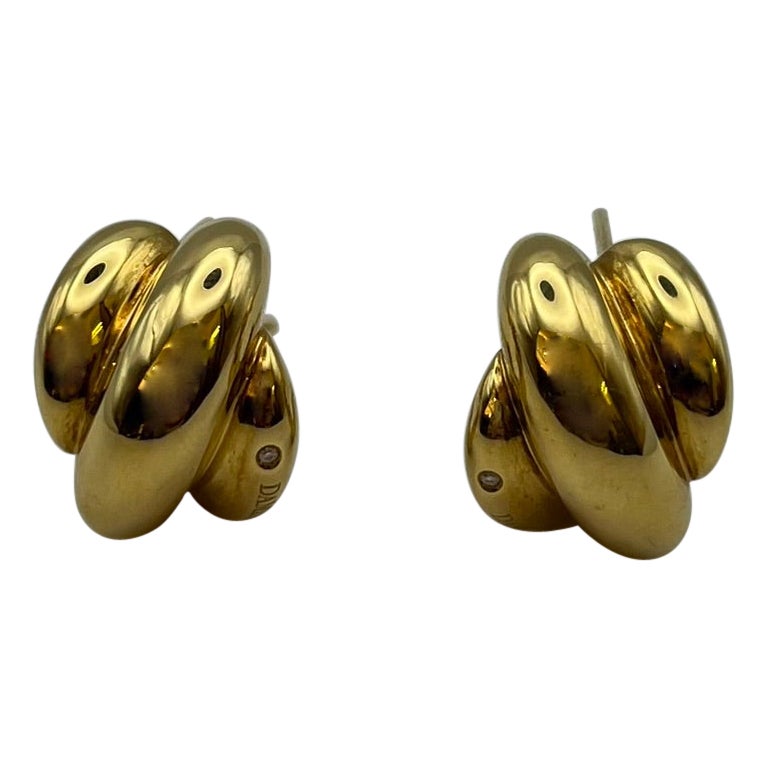 Boucles d'oreilles Damiani en or 18 carats avec diamants - Design italien emblématique en vente