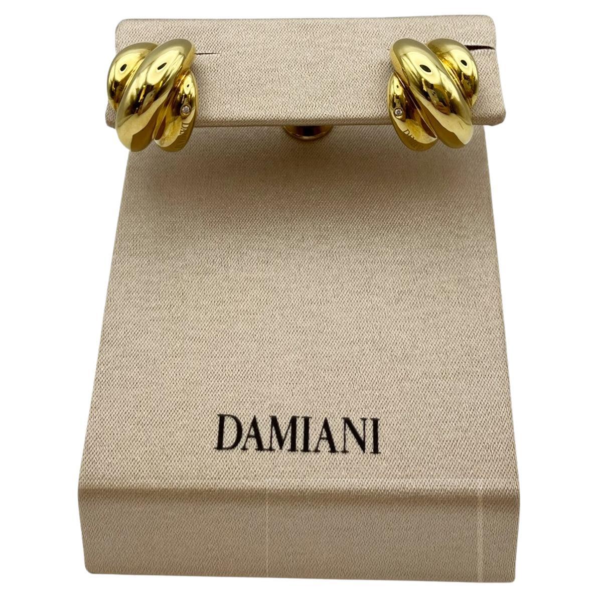 Orecchini Damiani gomitolo in oro 18 kt. con diamanti - Iconico design italiano