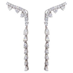 Orecchini Diamanti Pendente Amovibile, 48 Diamanti ct 4.58, 18 Kt, Made in Italy