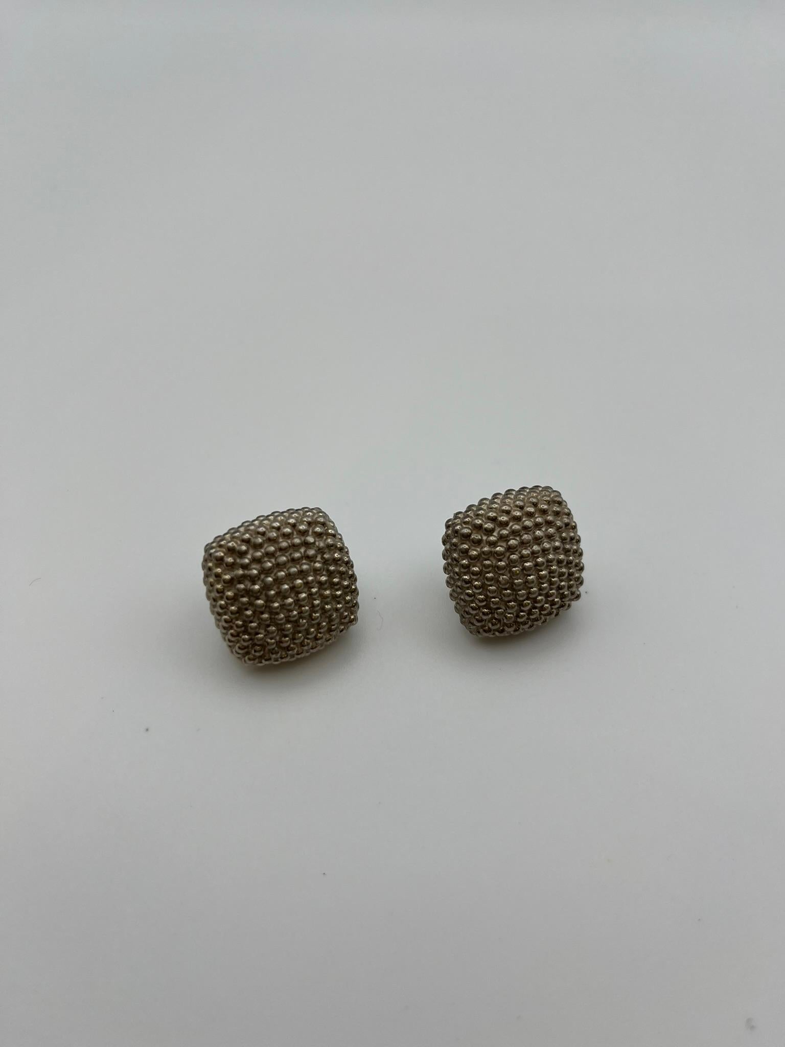 Pendientes cuadrados Fope de plata de ley 925 en venta 1