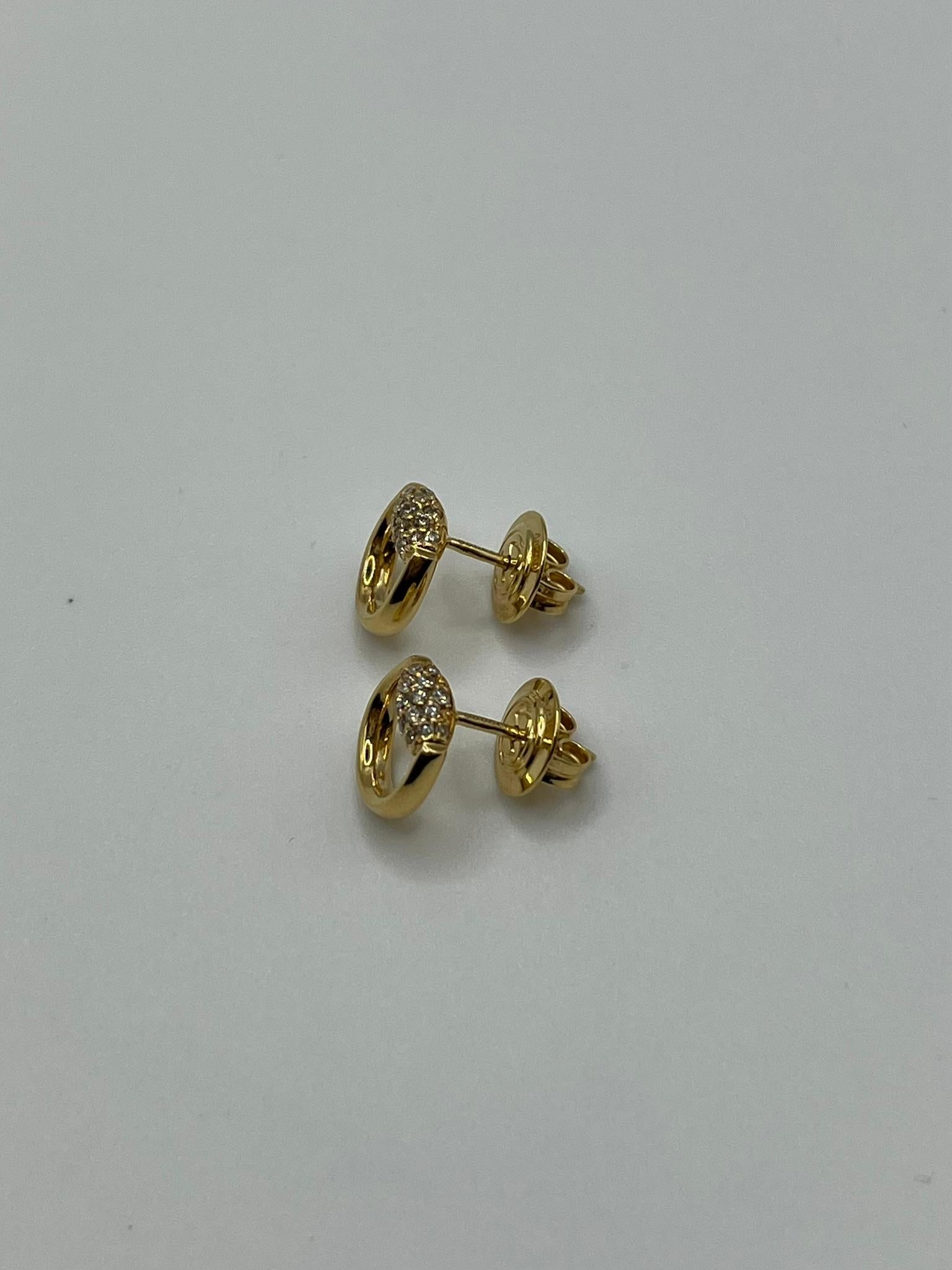 Orecchini Gucci Horsebit in oro rosa 18 kt. con pavè di diamanti en vente 1