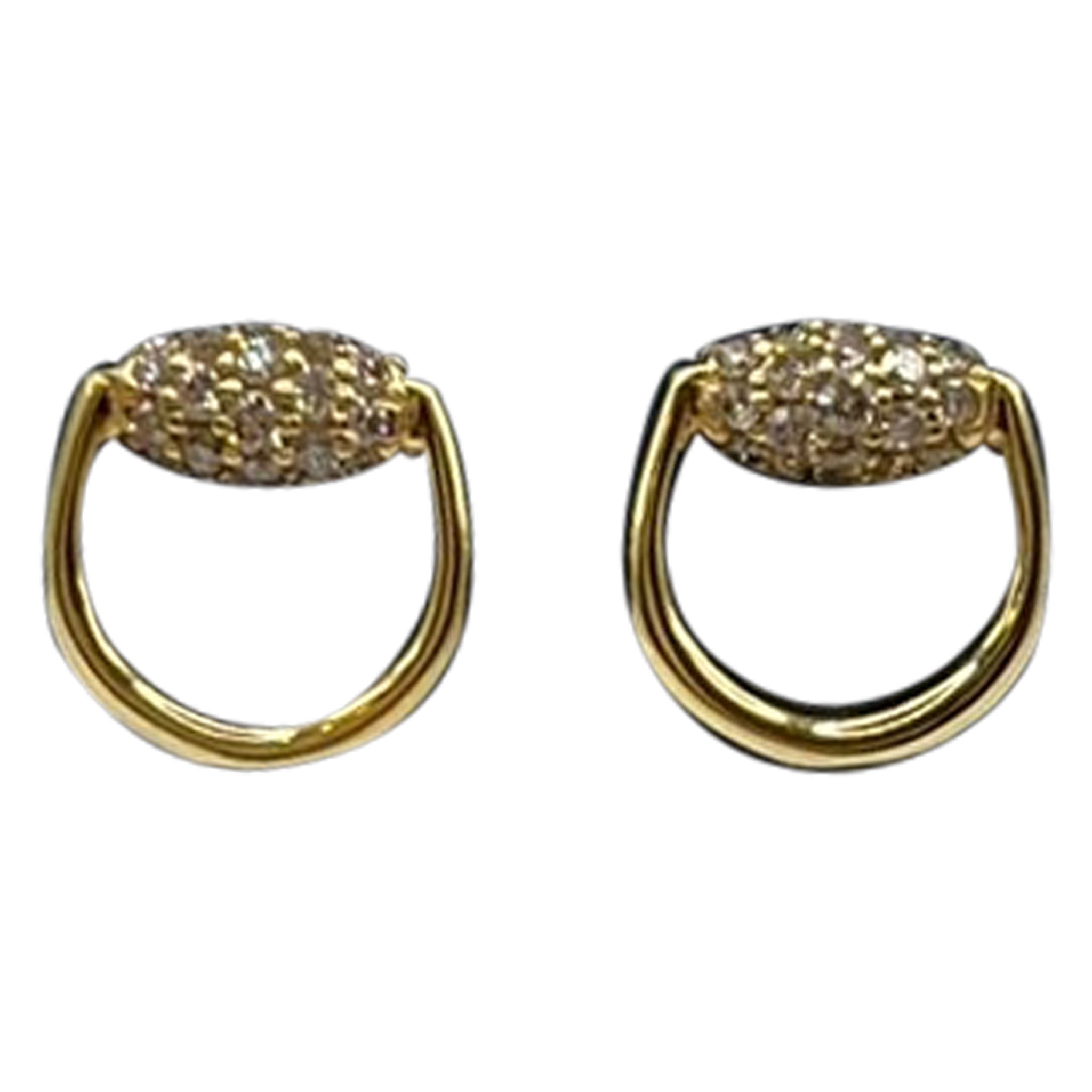 Orecchini Gucci Horsebit in oro rosa 18 kt. con pavè di diamanti