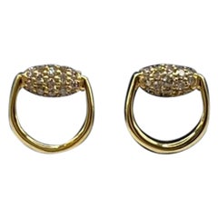 Orecchini Gucci Horsebit in oro rosa 18 kt. con pavè di diamanti