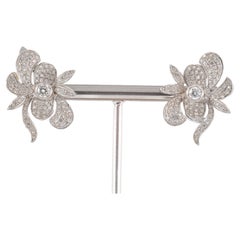 Diamant-Ohrringe aus Weißgold  blumendesign