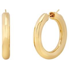 Orecchini in Oro Giallo 18kt A Cerchio Misura Large - Collezione ESSENCE *