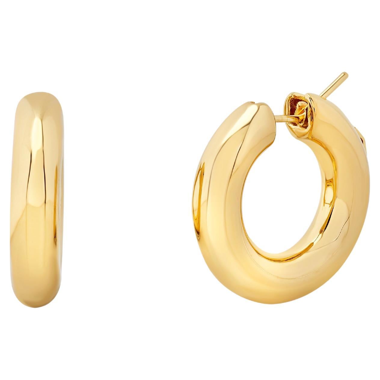 Orecchini in Oro Giallo 18kt A Cerchio Misura Small - Collezione ESSENCE *
