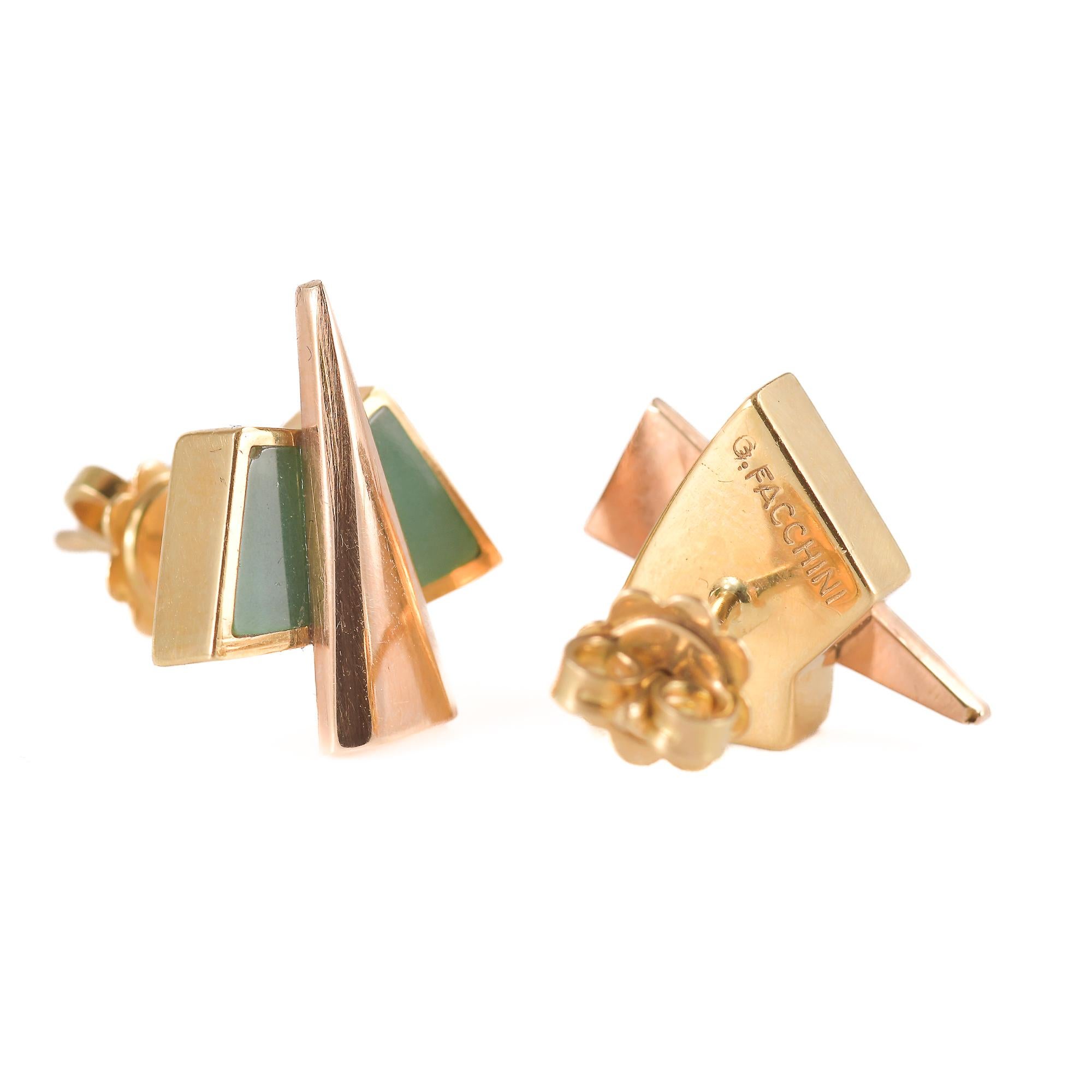 Ohrringe aus Gelbgold mit Chrysorazium von Giorgio Facchini im Angebot 1