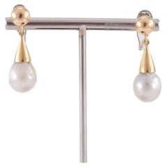 Orecchini in oro giallo con due perle Australiane