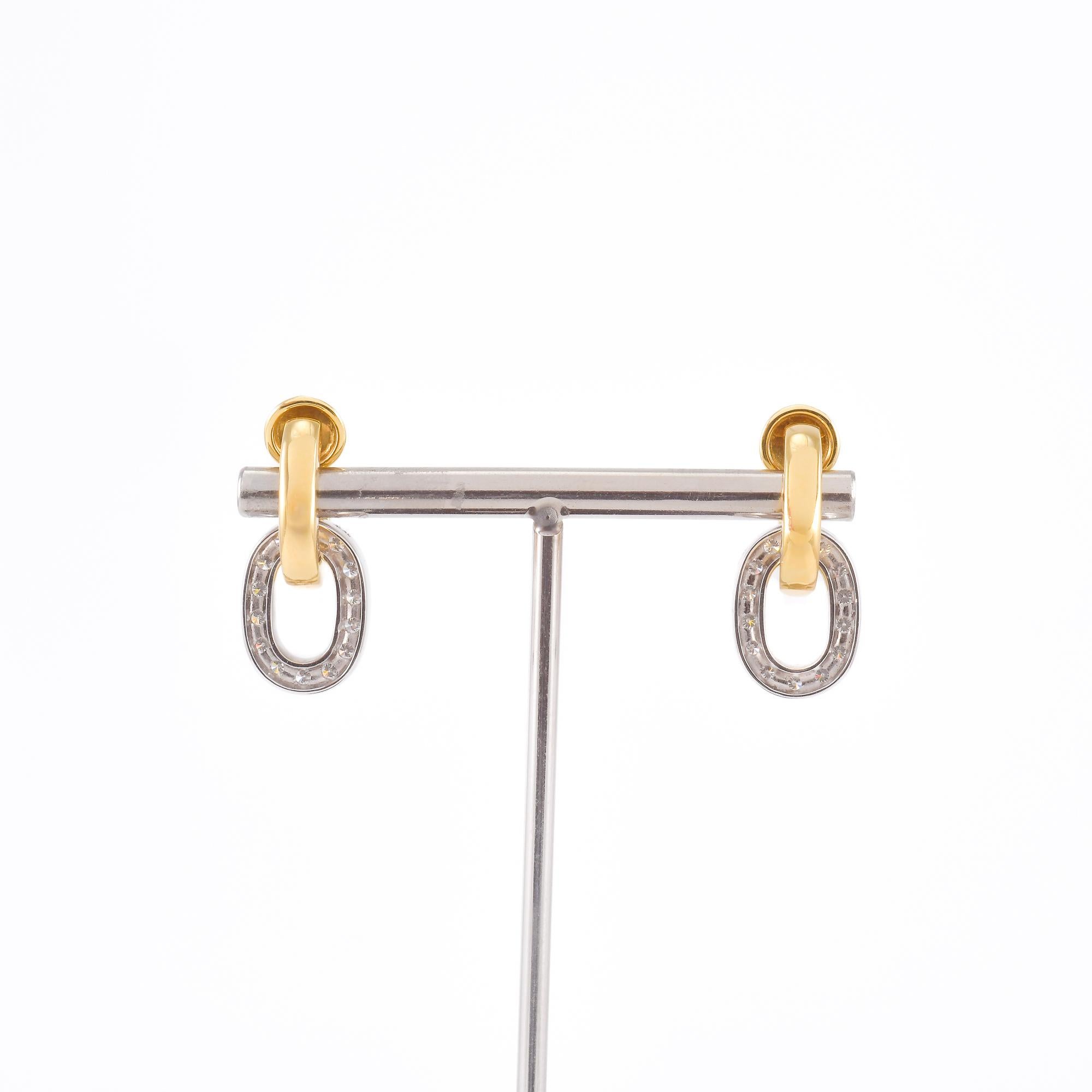 Boucles d'oreilles en or jaune et diamants signées POMELLATO en vente 4