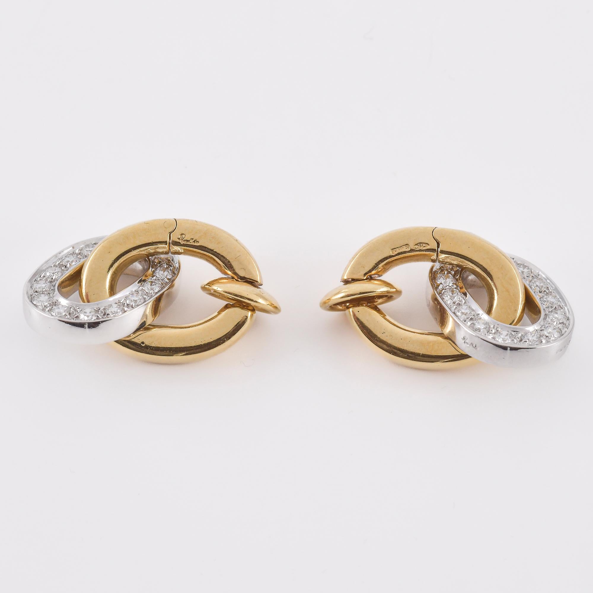 Boucles d'oreilles en or jaune et diamants signées POMELLATO en vente 6