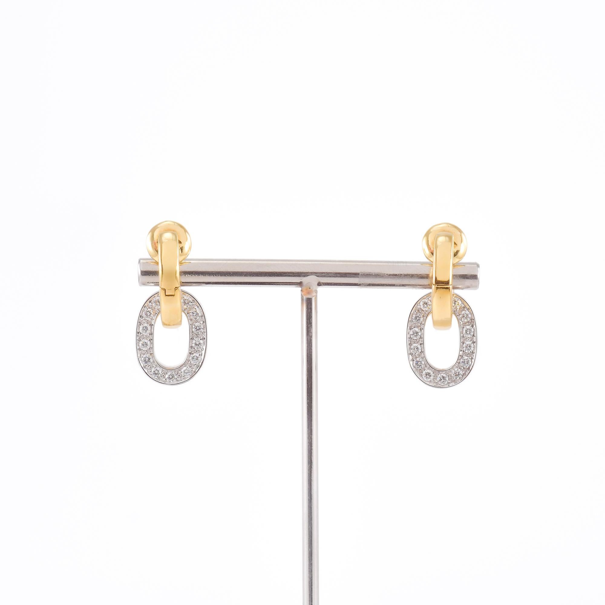 Contemporain Boucles d'oreilles en or jaune et diamants signées POMELLATO en vente
