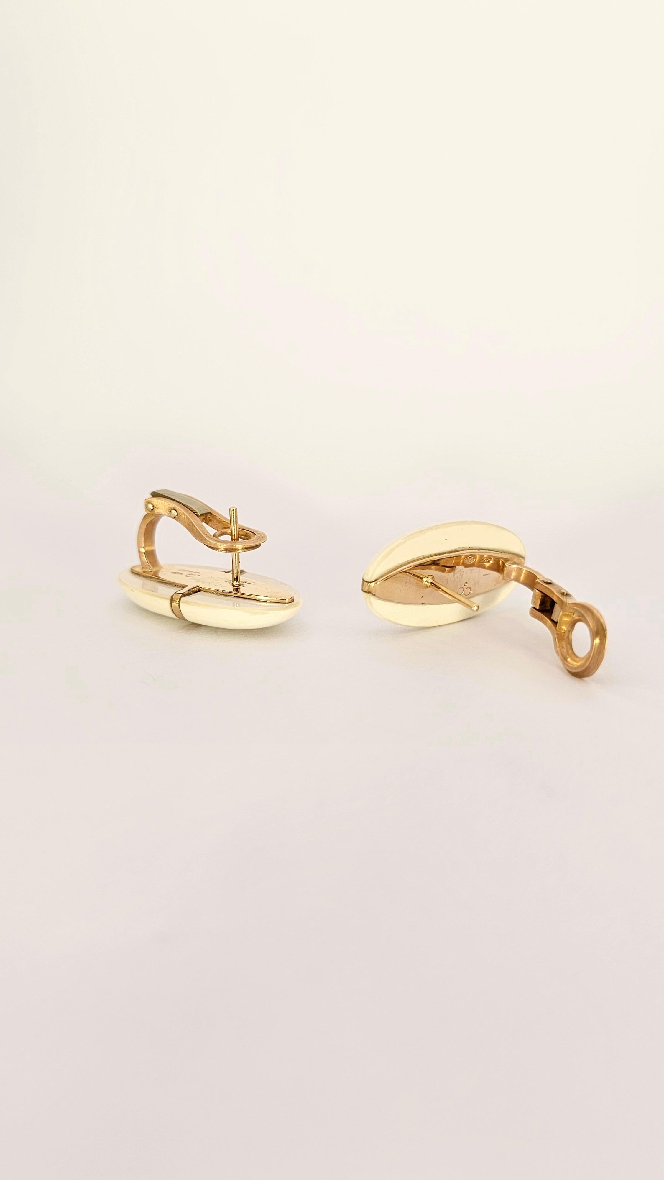 Women's or Men's 18Kt Rose Gold and Kogolon Earrings For Sale