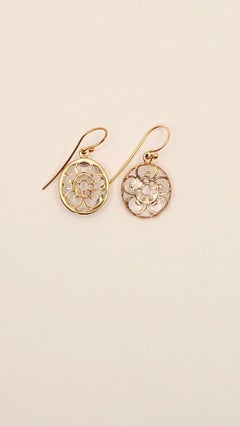 9-Kt Rose Gold Earrings with Faceted Rock Crystal