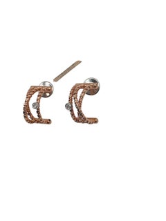 Rose Gold and Diamond Earrings – TORCHON Collection *