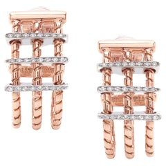 18 kt Rose Gold and Diamond Earrings - TORCHON Collection *