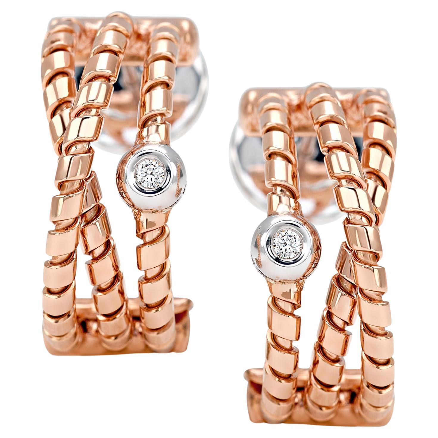 Rose Gold and Diamond Earrings - TORCHON Collection *