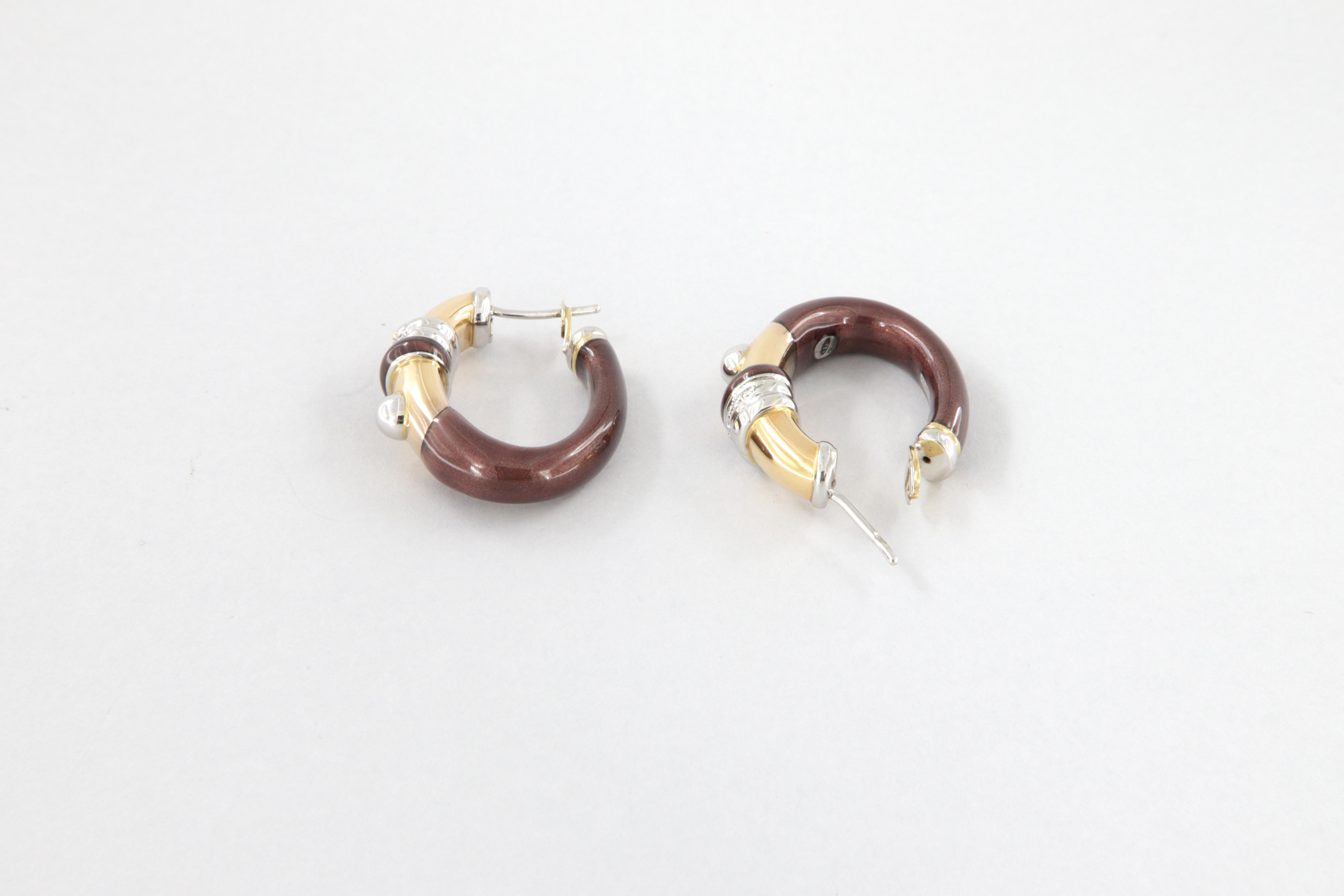 Orecchini La Nouvelle Bague in oro, argento, smalto e diamanti in vendita 5