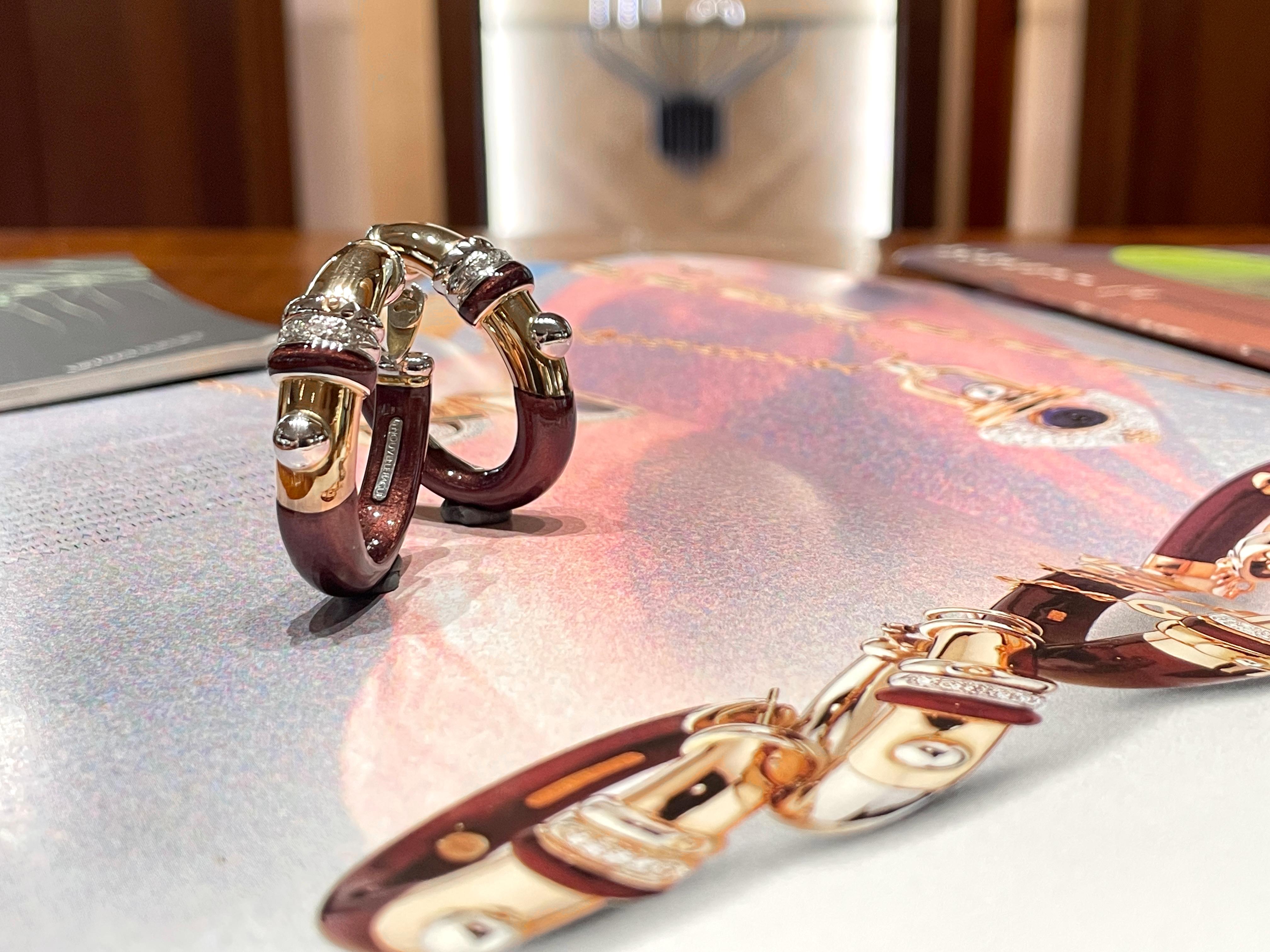Orecchini La Nouvelle Bague in oro, argento, smalto e diamanti in vendita 10