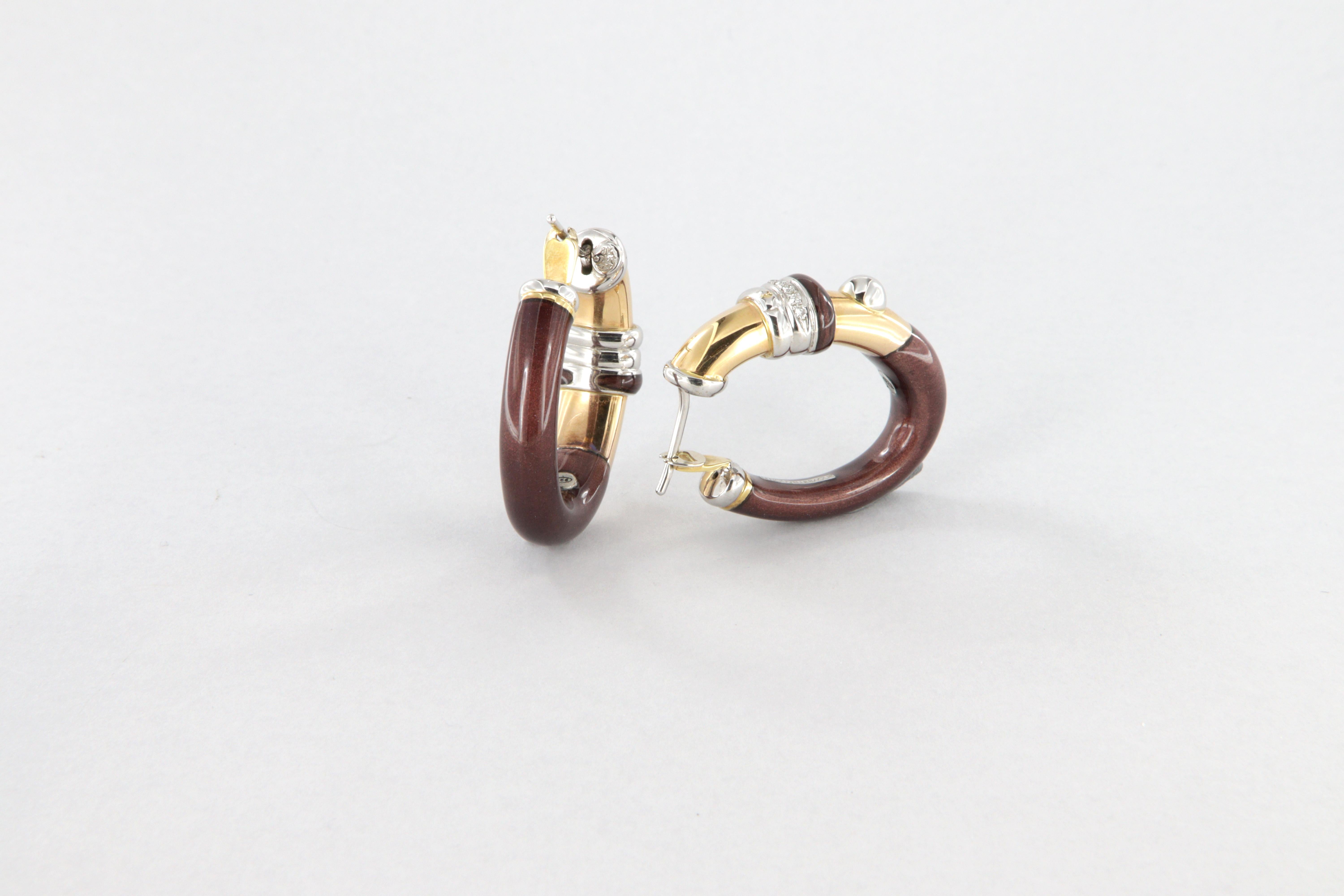 Orecchini La Nouvelle Bague in oro, argento, smalto e diamanti in vendita 3