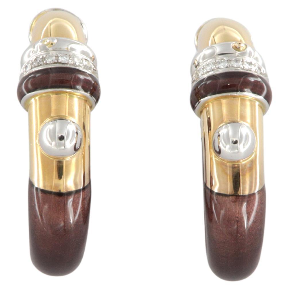 Orecchini La Nouvelle Bague in oro, argento, smalto e diamanti in vendita