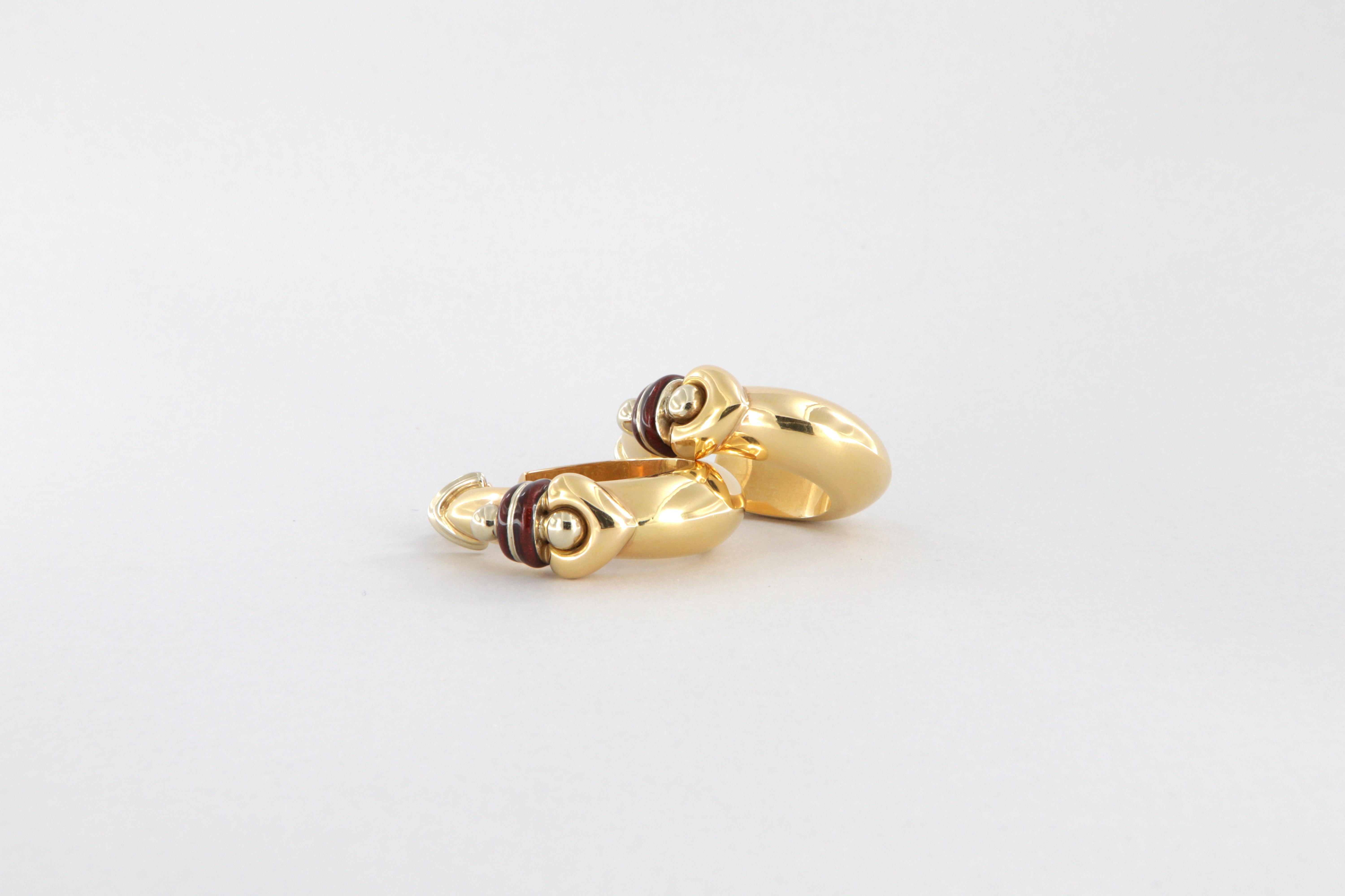 Orecchini La Nouvelle Bague in oro e smalto in vendita 7