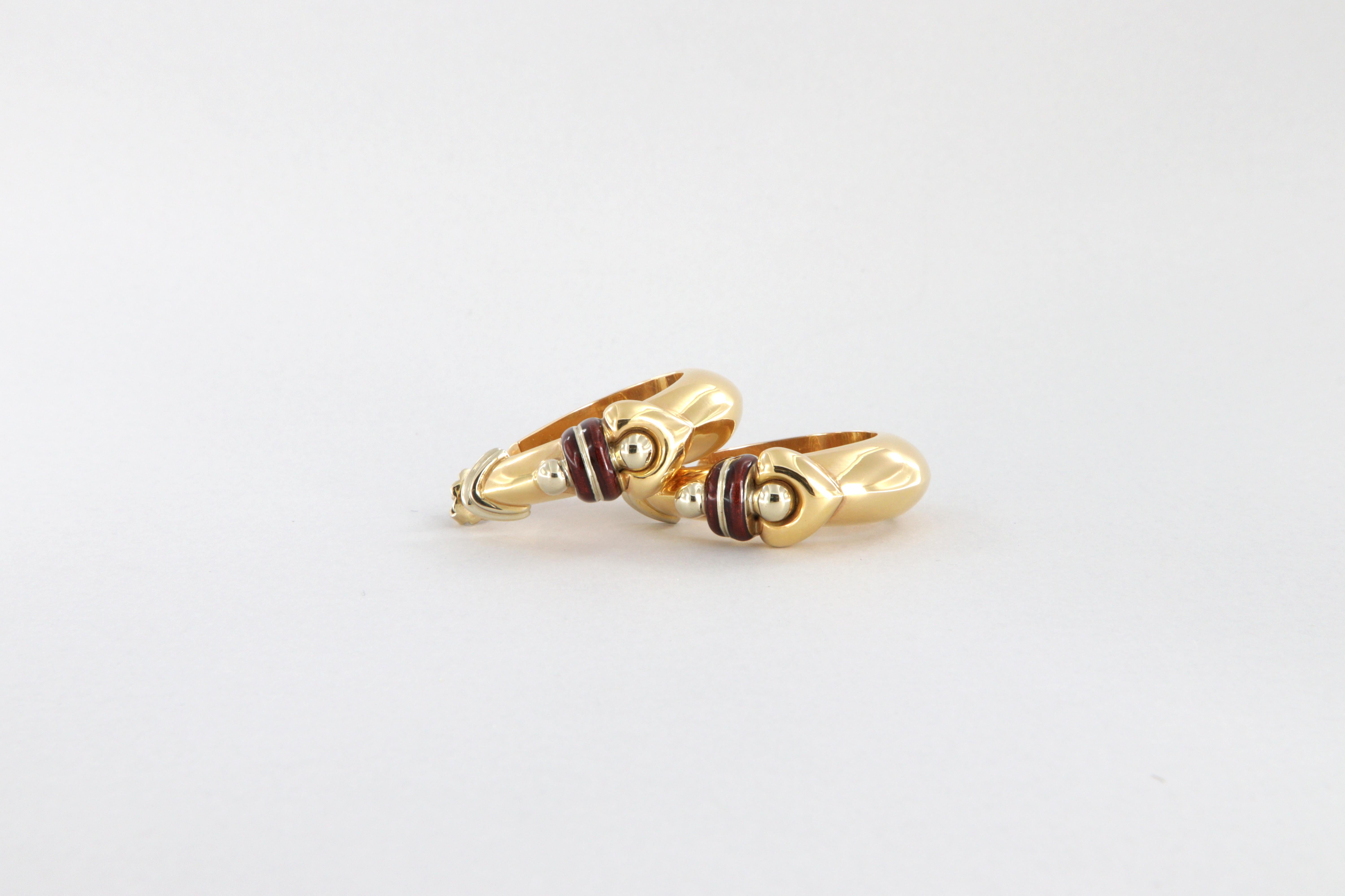 Orecchini La Nouvelle Bague in oro e smalto in vendita 8