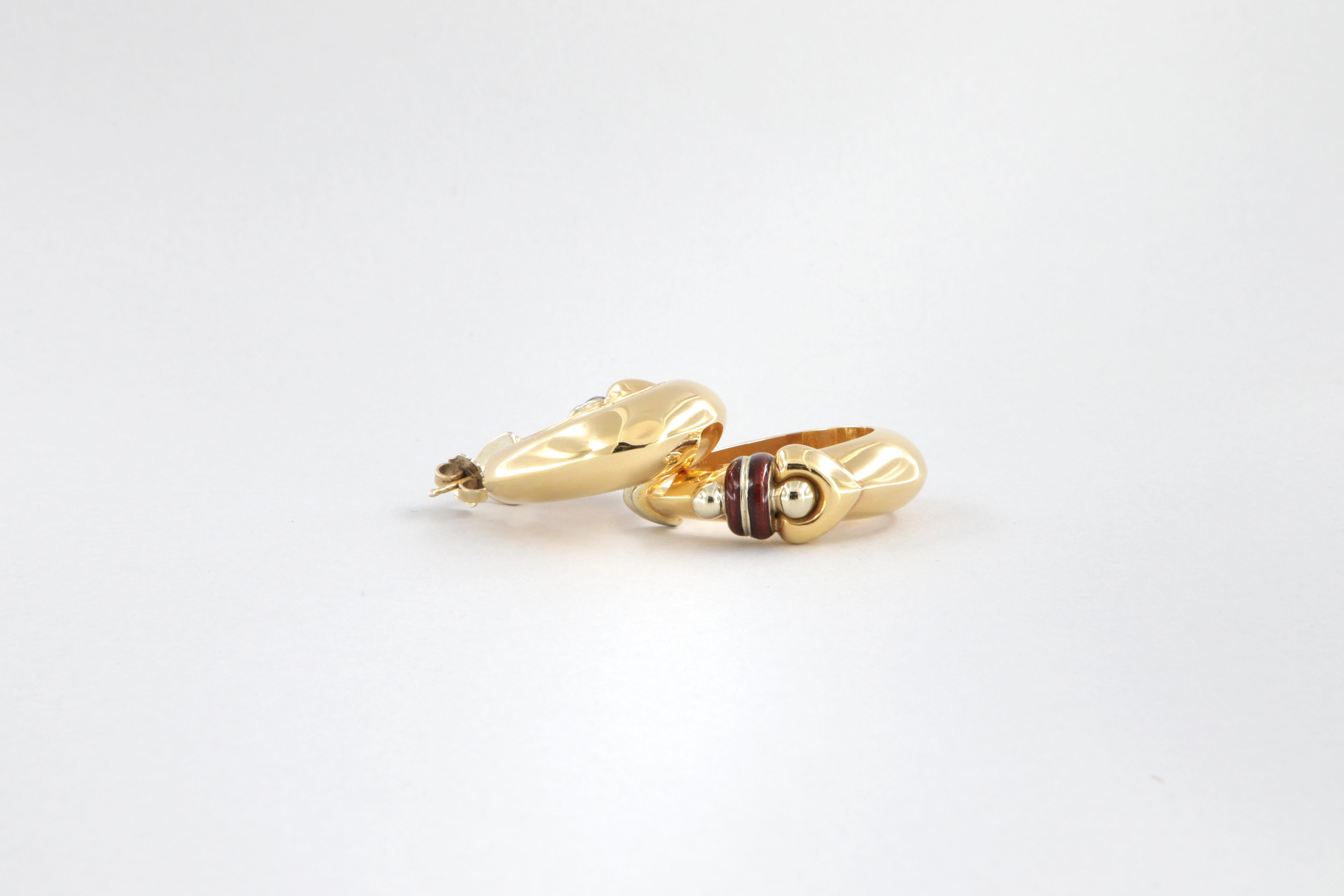 Orecchini La Nouvelle Bague in oro e smalto in vendita 9