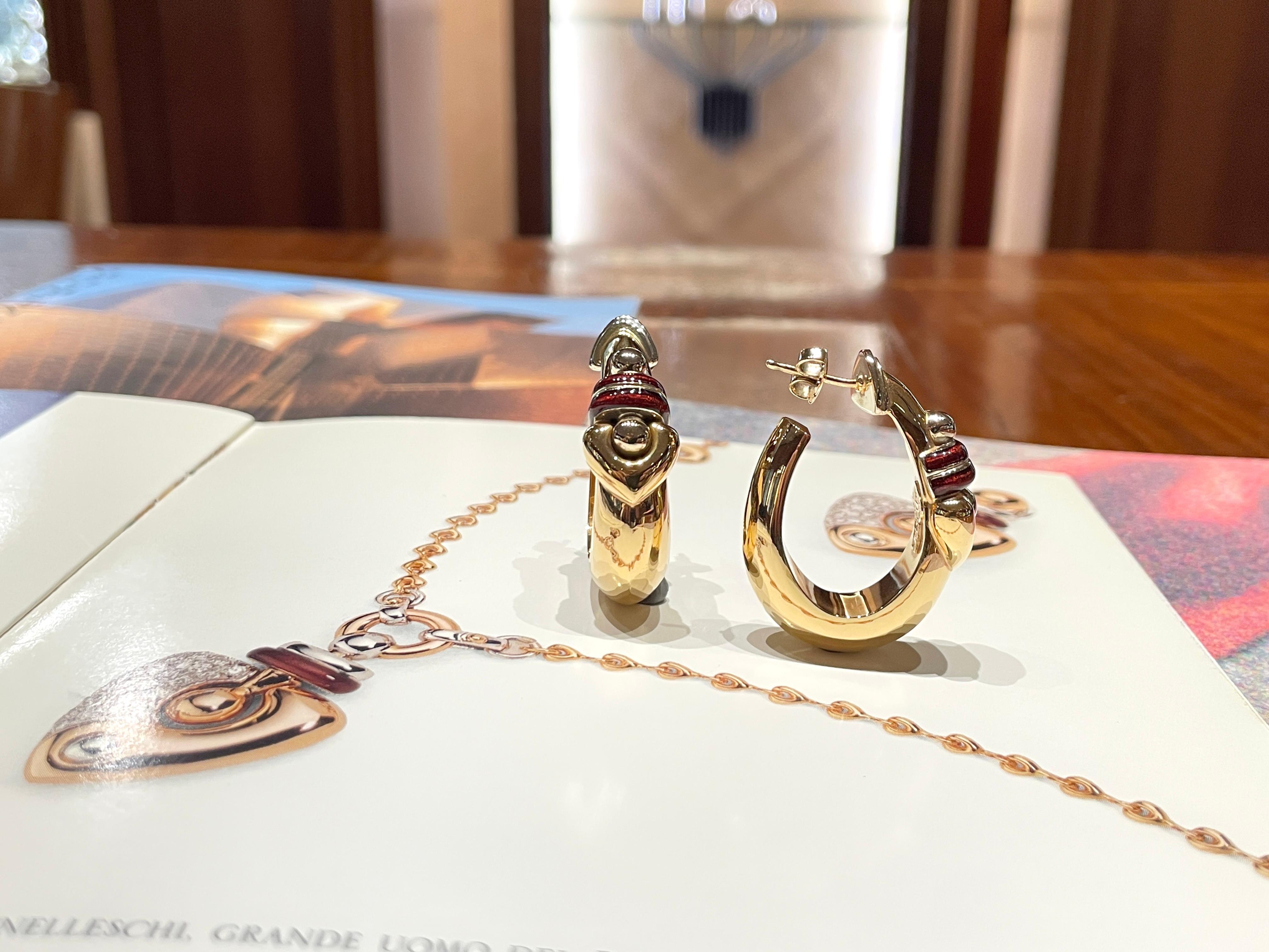 Orecchini La Nouvelle Bague in oro e smalto in vendita 11