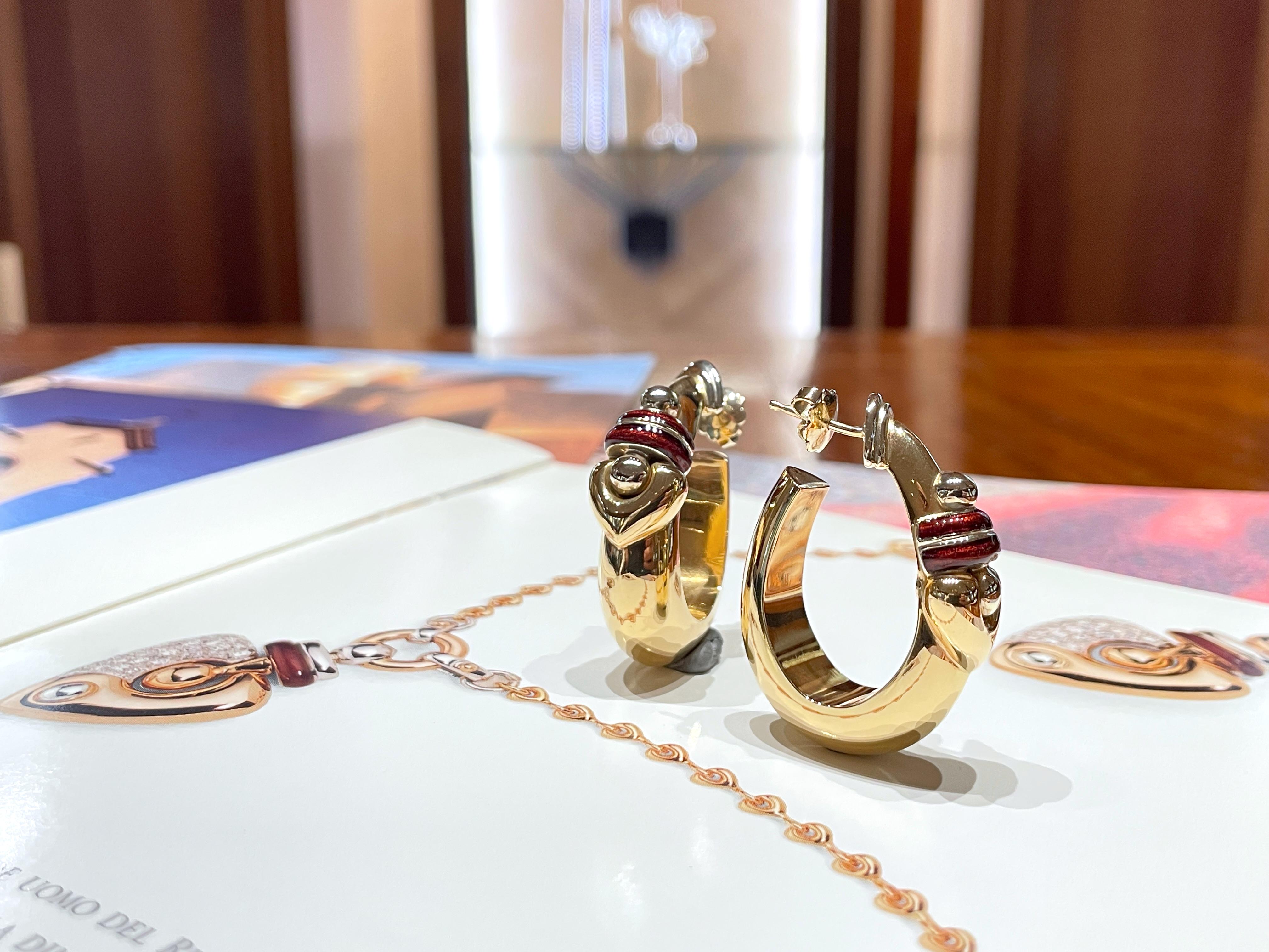 Orecchini La Nouvelle Bague in oro e smalto in vendita 12