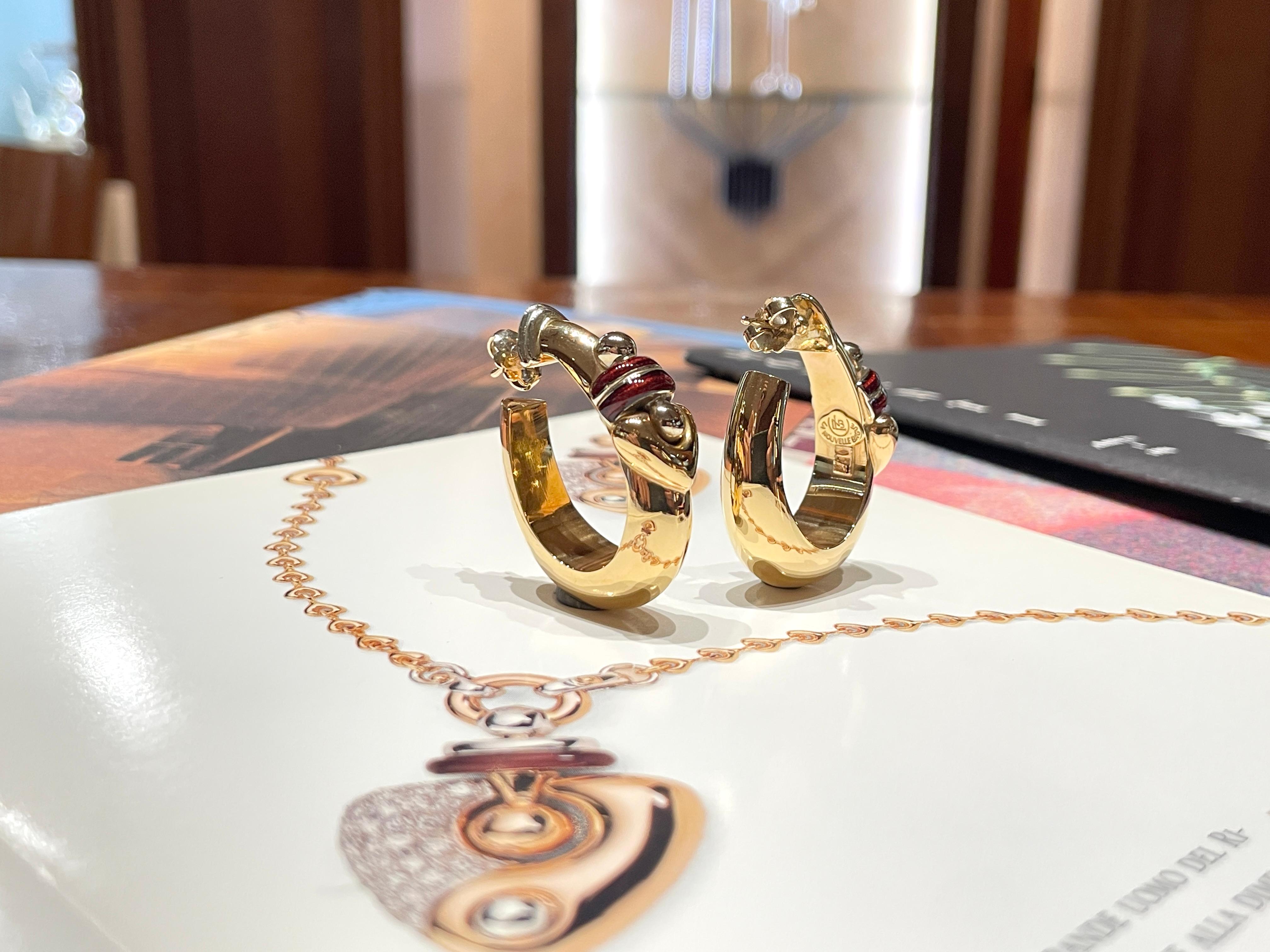 Orecchini La Nouvelle Bague in oro e smalto in vendita 13