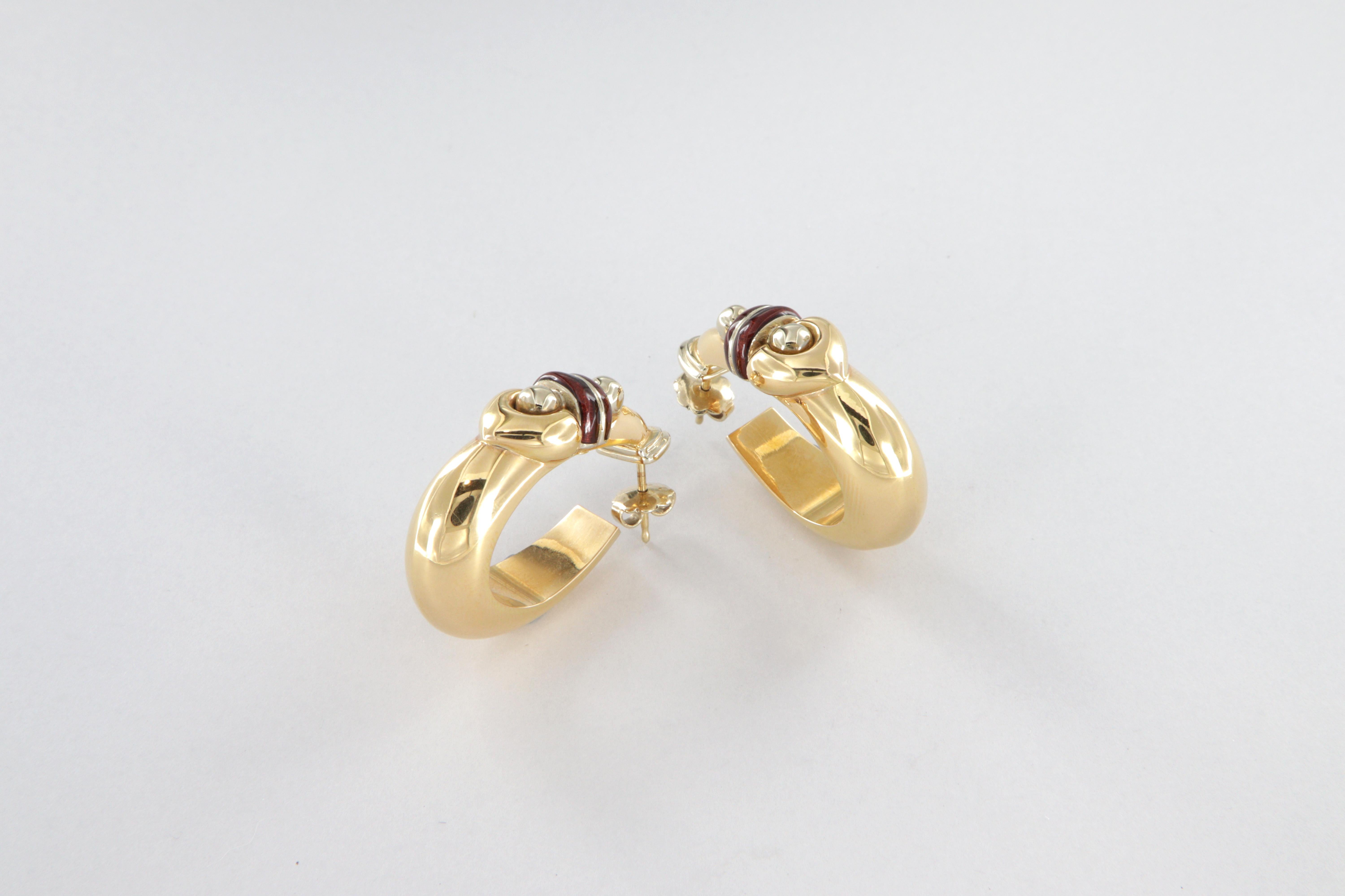 Orecchini La Nouvelle Bague in oro e smalto in vendita 4