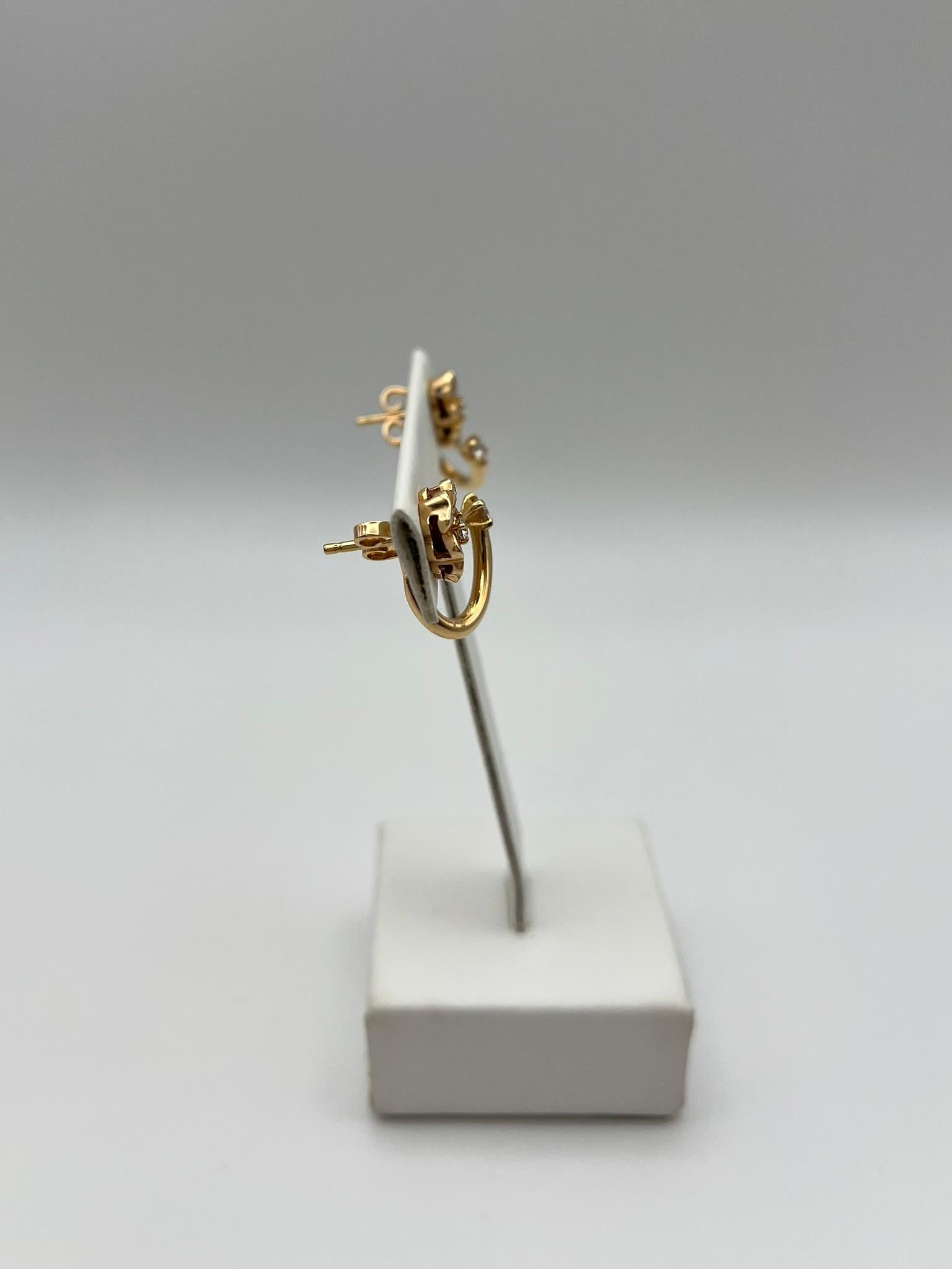 Orecchini LeoPizzo Fiore in oro rosa con diamanti per 0.56 ct. In condizioni Nuovo in vendita a Abano Terme, IT