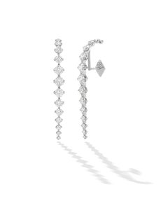 Boucles d'oreilles Luce en or blanc et diamants taille brillant