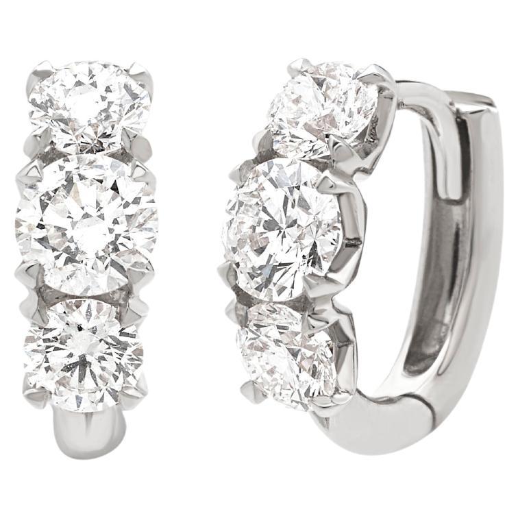 Luce earrings in white gold and brilliant-cut diamonds