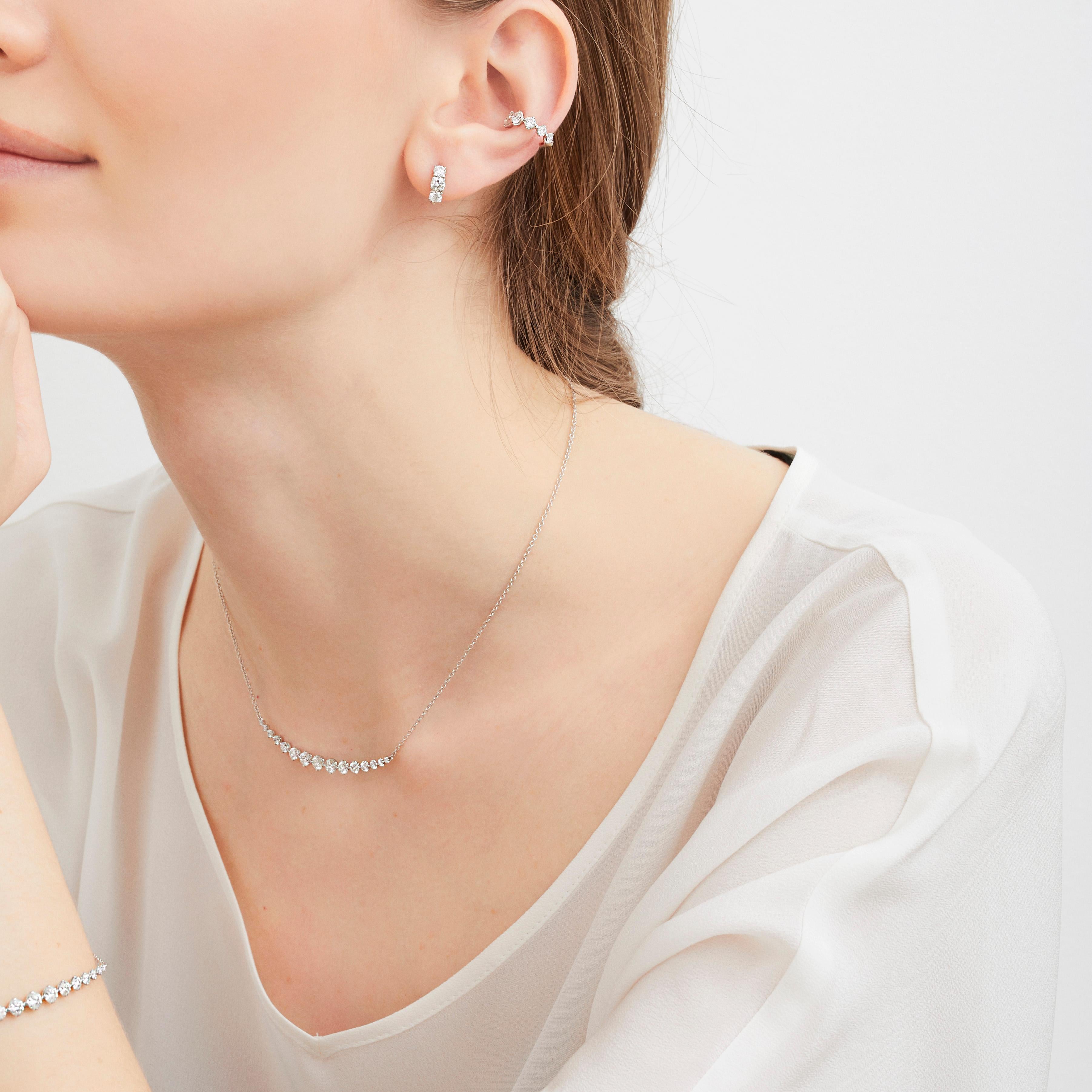 Luce earrings in rose gold and brilliant-cut diamonds In New Condition For Sale In Milano, IT
