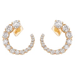 Luce earrings in rose gold and brilliant-cut diamonds