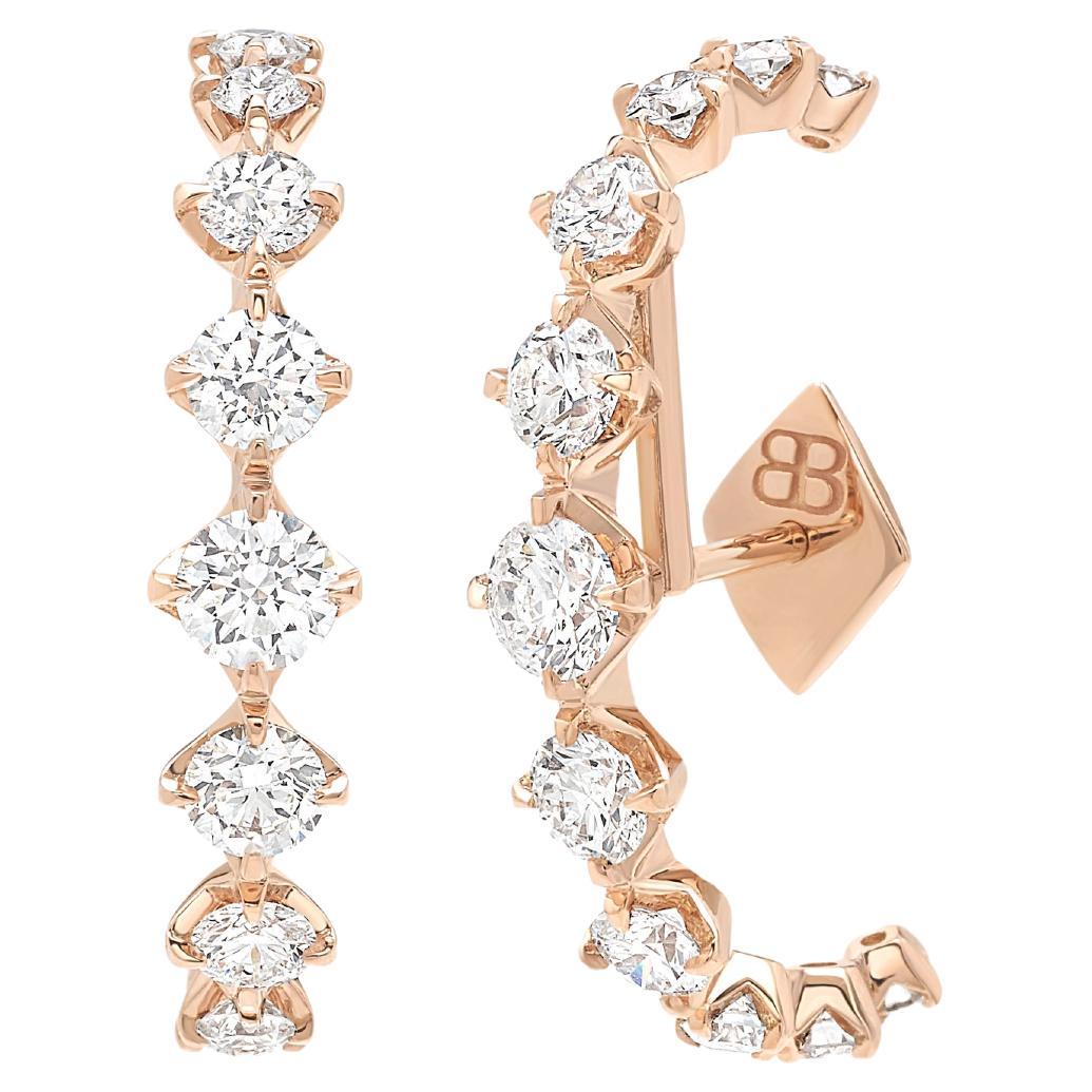 Luce earrings in rose gold and brilliant-cut diamonds