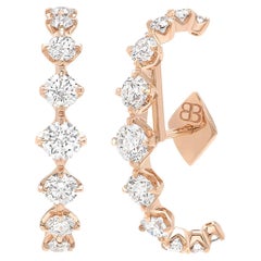 Luce earrings in rose gold and brilliant-cut diamonds