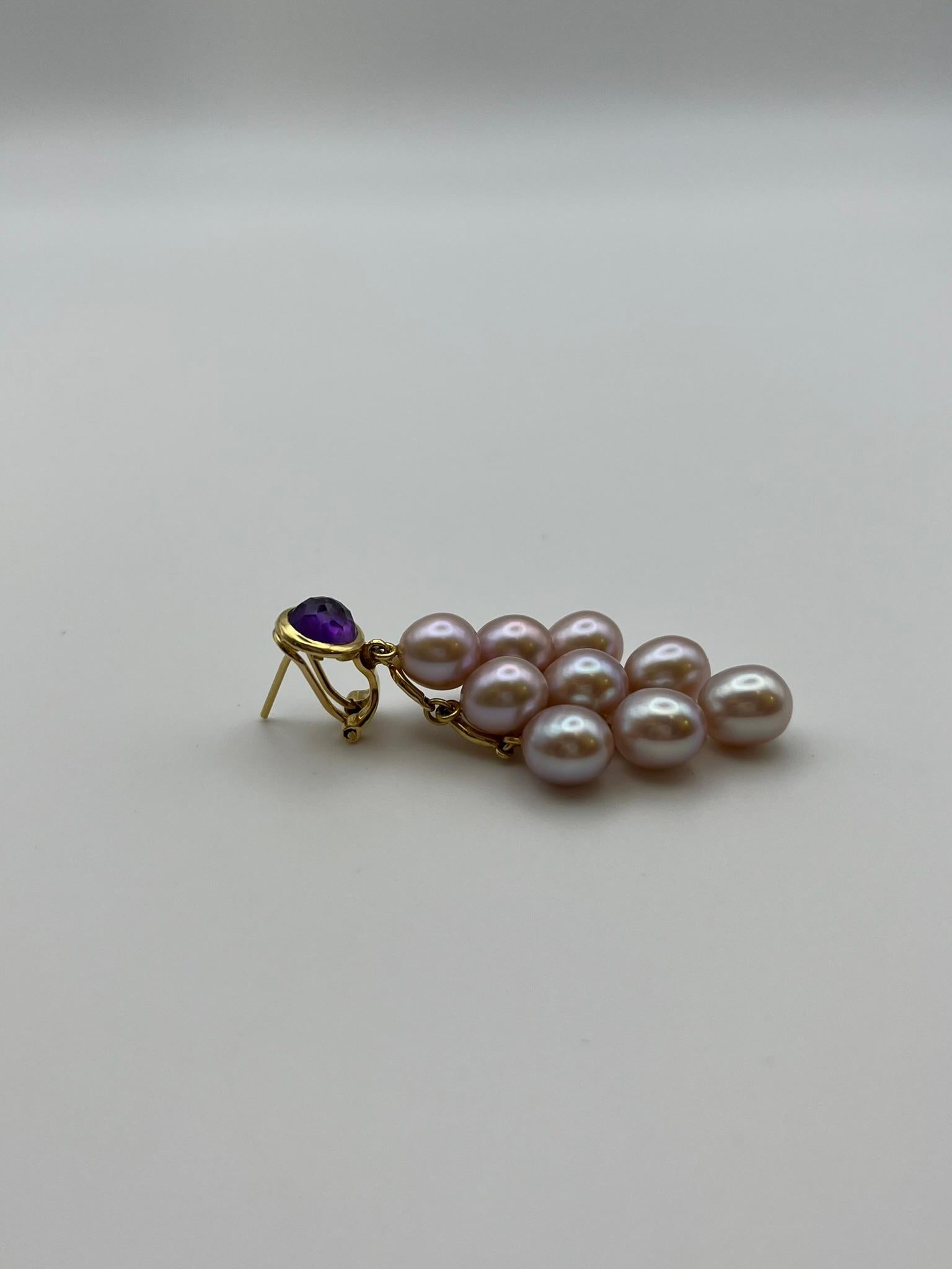 Boucles d'oreilles Mimì Milano avec perles et améthystes en vente 5