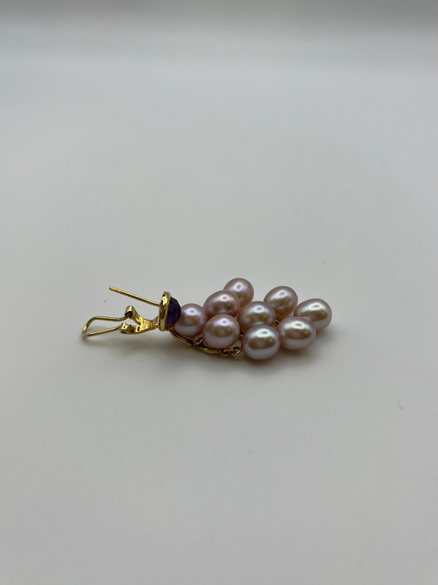 Boucles d'oreilles Mimì Milano avec perles et améthystes en vente 6