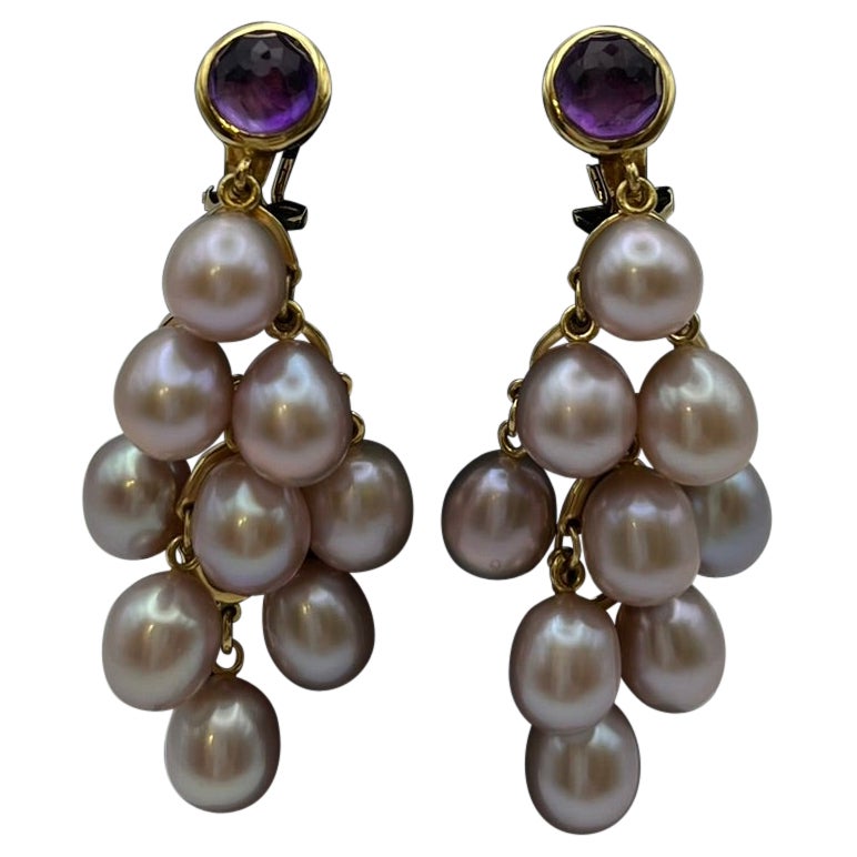 Boucles d
oreilles Mimì Milano avec perles et améthystes en vente