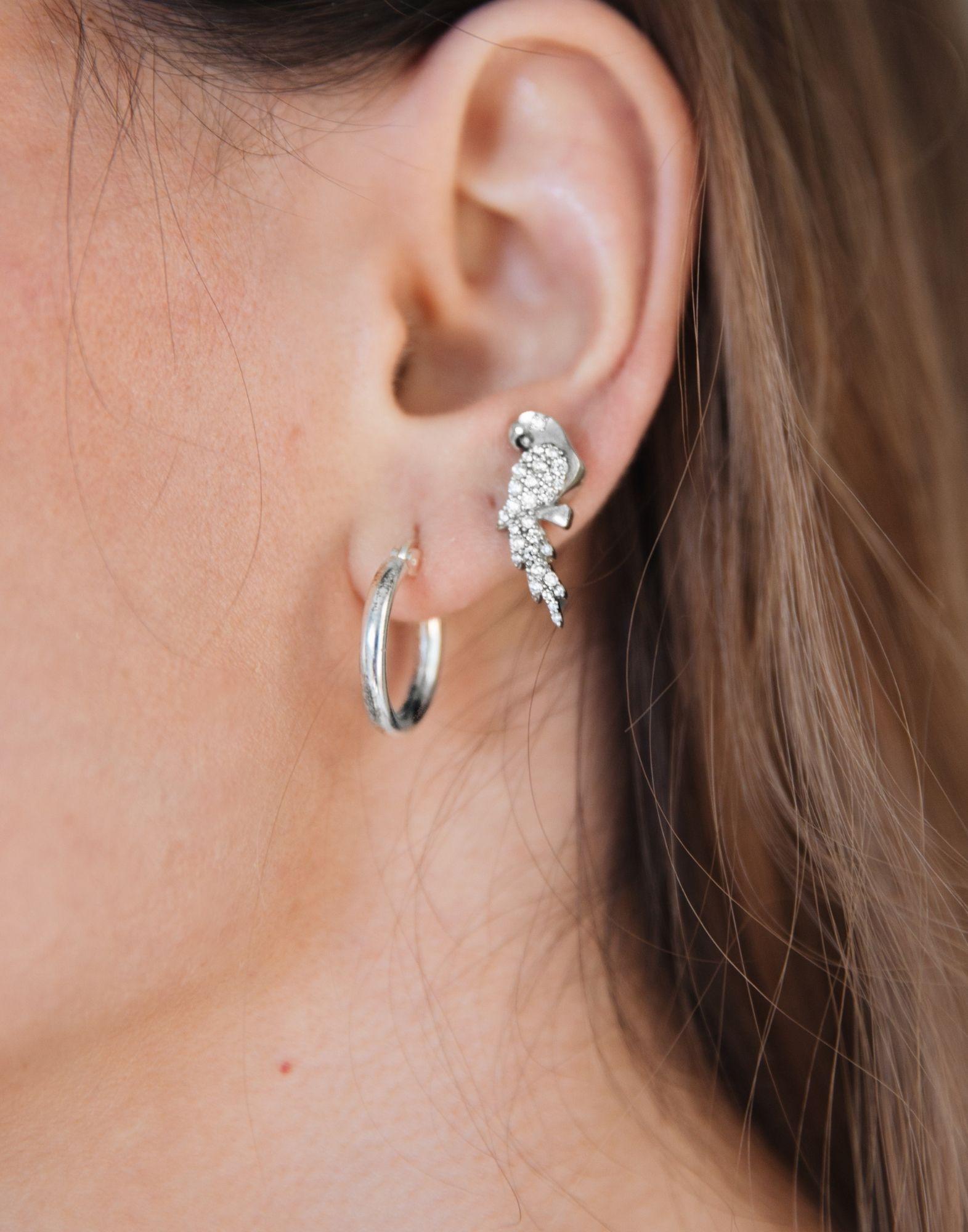 Thais Bernardes takes the iconic figure of the Brazilian parrot, a symbol of creativity and freedom, and reinterprets it into a unique pair of earrings embellished with stone-studded parrots.

It is part of the Brazilian Soul collection, which aims