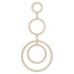 Orecchini Pendenti 3 Cerchi con Ct 2.38 di Diamanti Naturali 18Kt Made in Italy