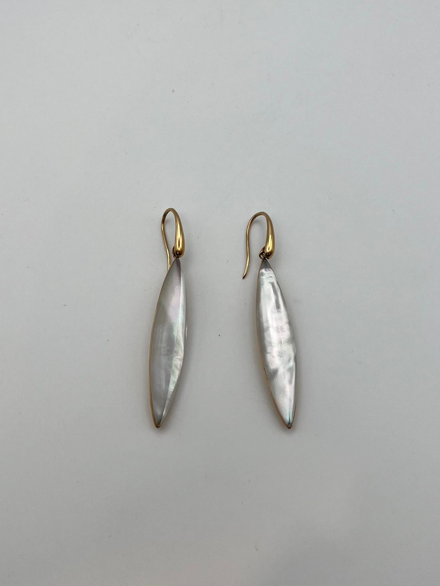 Orecchini pendenti Fidia Gioielli Firenze in oro rosa 18 kt. e madreperla in vendita 1