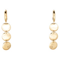 18 Kt Rose Gold and Diamond Pendant Earrings
